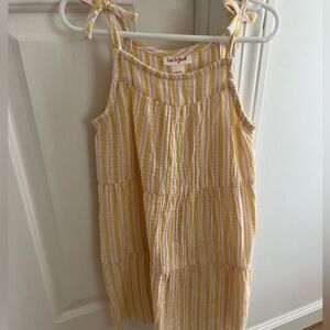 Girls Cat + Jack size 6 yellow striped summer dress